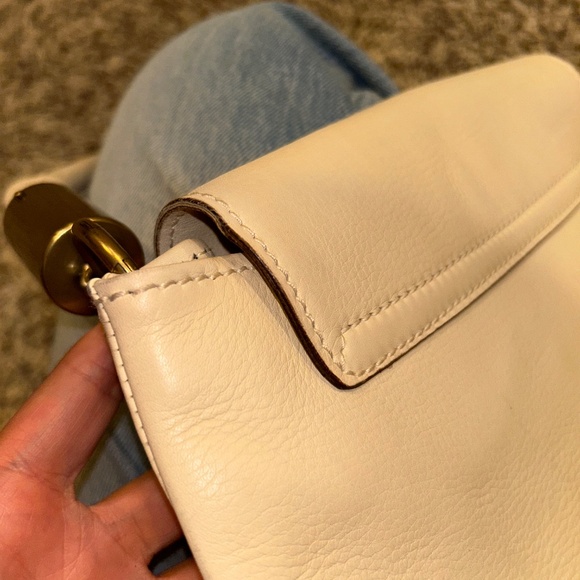 Vintage Gucci Cream Leather Top Handle Shoulder Bag | 90s–Early 2000s - Picture 7 of 16